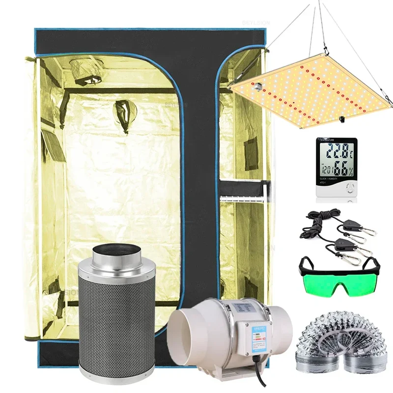 Kweektent – Groeikas – Kweekruimte – Planten Tent – 600D Oxford Doek – Reflecterende Binnenlaag – LED-Groeilampen - 90X60X135CM2in1Kits