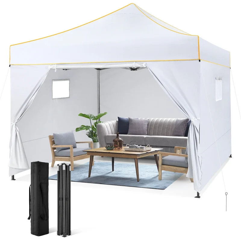 Partytent – Tuinkamer – Overkapping – Tent – Pop-Up Tent – Stevig Roestvrij Stalen Frame – Waterdicht Met UV-Bescherming - 3.3M - Wit