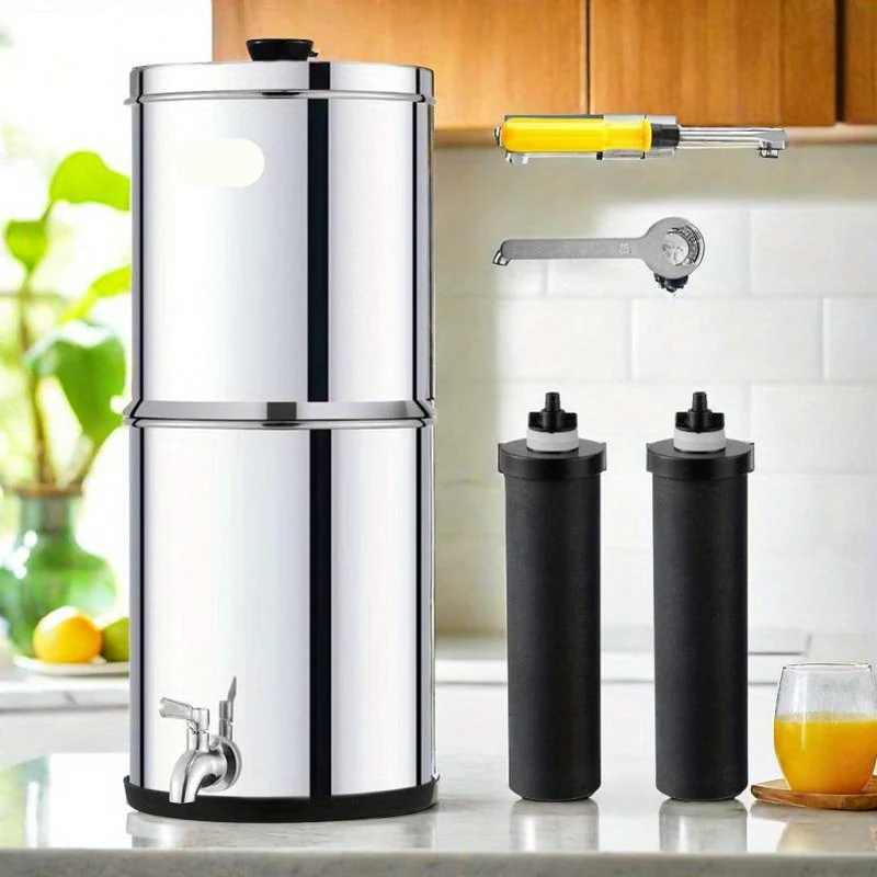 Waterfiltersysteem – Waterfilter – Drinkwatersysteem – Keukenfilter – Roestvrijstaal – 15 Liter Reservoir – Dubbele Filtratie