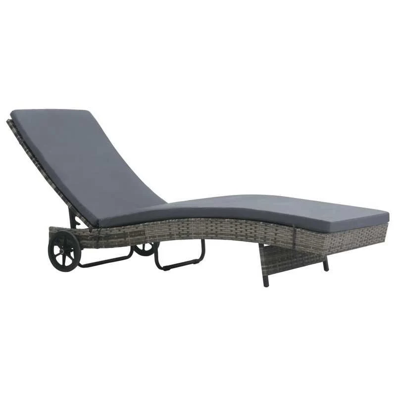 Ligstoel – Ligbed – Zonnebed – Tuinstoel – Houten Frame – Ergonomisch Ontwerp – Wieltjes