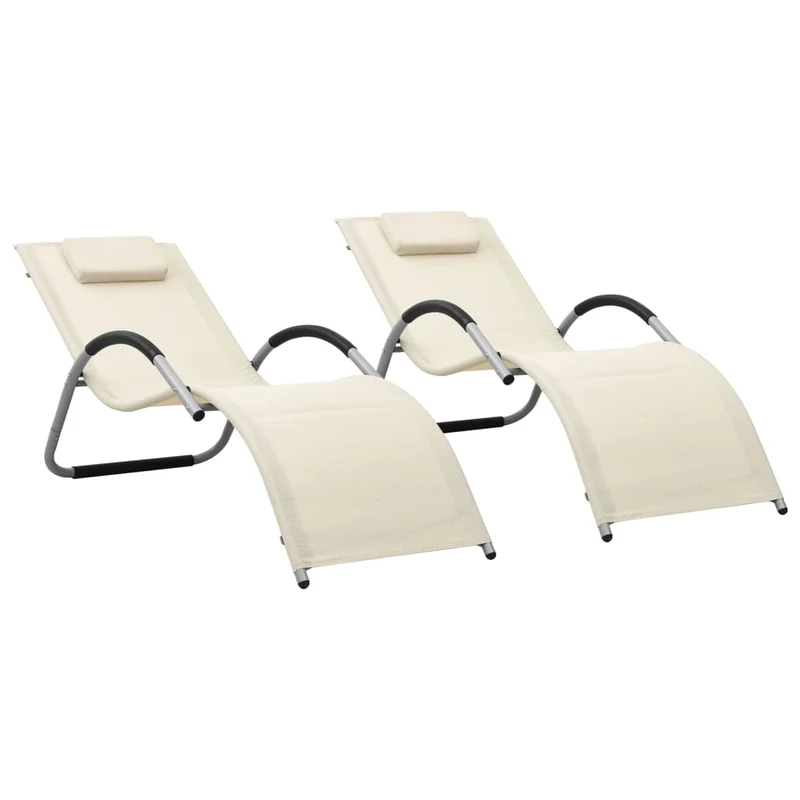 Textile Ligstoelen – Ligbed - Tuinstoelen – Strandstoelen – Loungestoelen – Aluminium Frame – Waterbestendig Stof – Inclusief Kussen