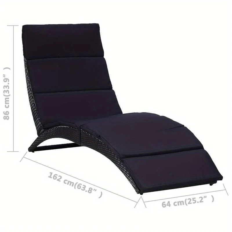 Ligstoel – Ligbed – Tuinstoel – Relaxstoel – Ergonomisch – Gerecycled Houten Frame – Weerbestendig Poly Rattan Kussens