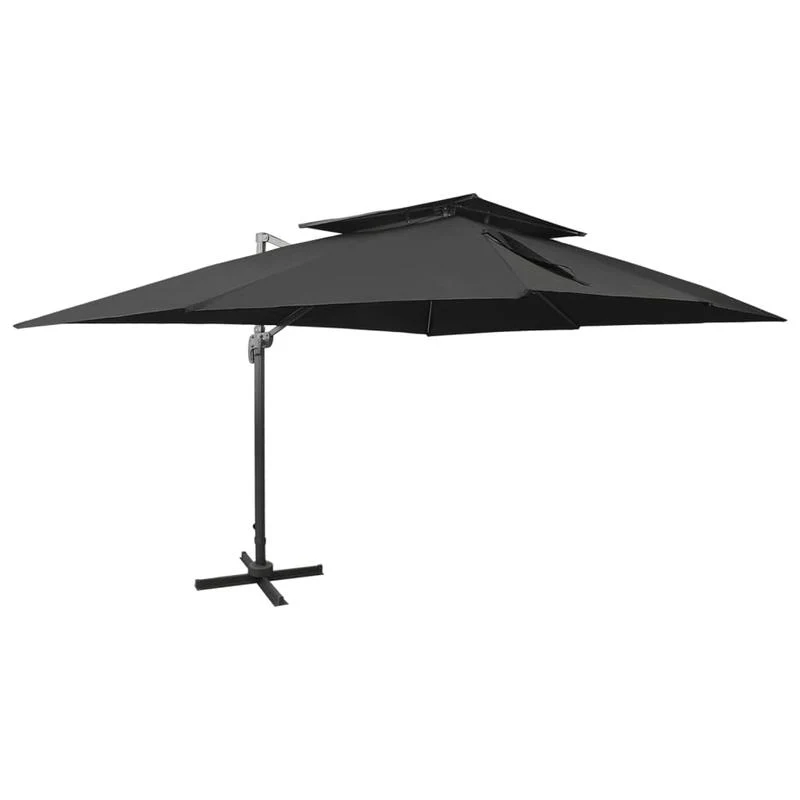Dubbele Parasol – Zwevende Parasol – Tuinparasol – Terrasparasol – 400x300 Cm – 360 Graden Draaibaar – Waterafstotend