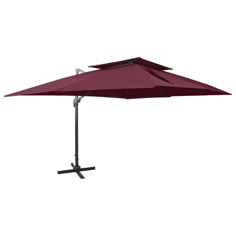 Zweefparasol – Hangparasol – Parasol Met Voet – Tuinparasol – Aluminium Constructie – 400x300 Cm – 360 Graden Draaibaar