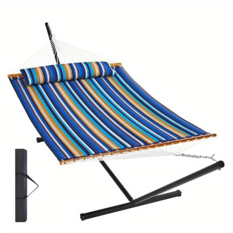 Dubbele Hangmat – Tweepersoons Hangmat – Hangmat Met Standaard – Buiten Hangmat – 207 Kg Draagvermogen – Stevige Stalen Standaard