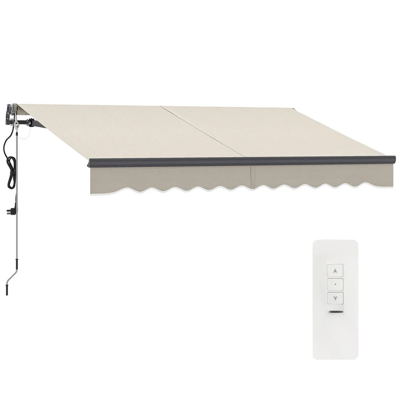 Elektrische Zonwering – Uittrekbare Zonwering – Elektrisch Zonnescherm – Handmatige Slinger – Aluminium Frame – UV-bestendig Doek