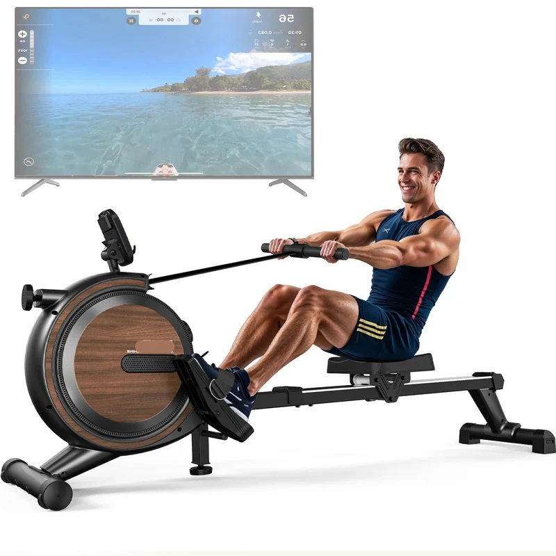 Roeitrainer – Roeimachine – Fitnessapparaat – Home Trainer – Cardio Trainer – 16 Niveaus Magnetische Weerstand – Ondersteunt Tot 150 Kg - Zwart