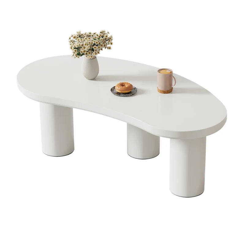 Halve Maan Salontafel – Bijzettafel – Woonkamertafel – Moderne Tafel – MDF Tafelblad – PVC Poten – Anti-Kras Viltjes