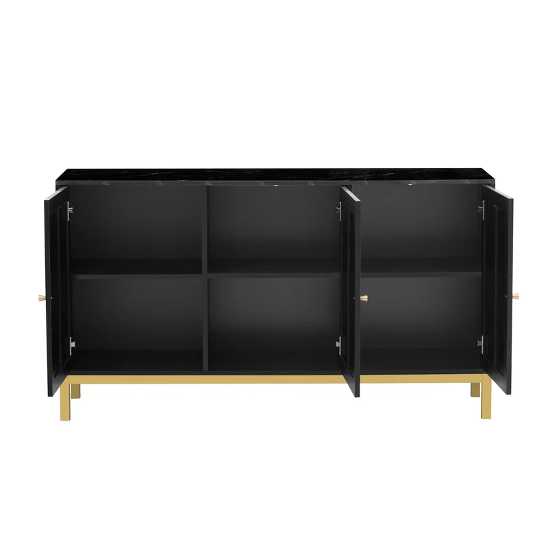 Kast - Dressoir - Boekenkast - Woonkamer - Opbergruimte - Modern - 78,20 cm x 39,80 cm x 140 cm - Zwart