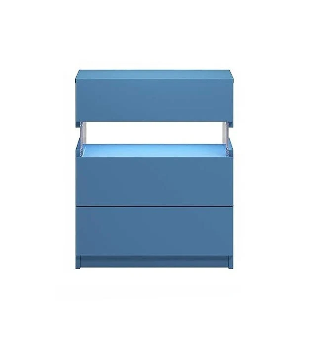Nachtkastje met LED - Kast - Tafel - Slaapkamerdecoratie - Opbergruimte - 60 cm x 37 cm x 50 cm - Paars
