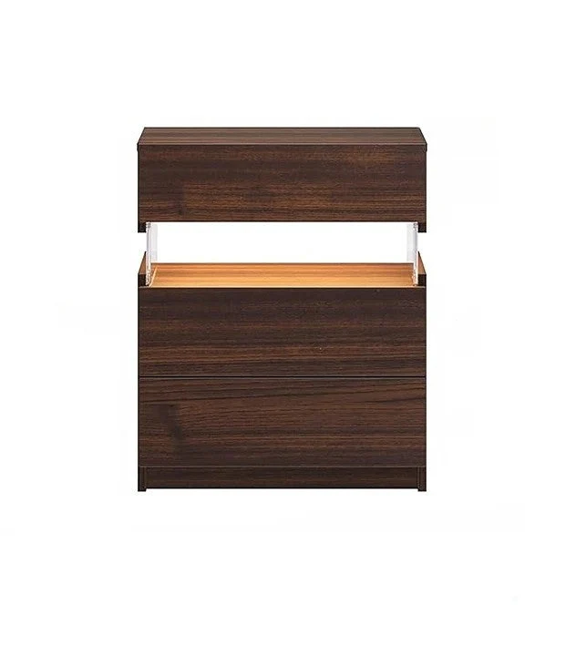 Nachtkastje met LED - Kast - Tafel - Slaapkamerdecoratie - Opbergruimte - 60 cm x 37 cm x 50 cm - Rood
