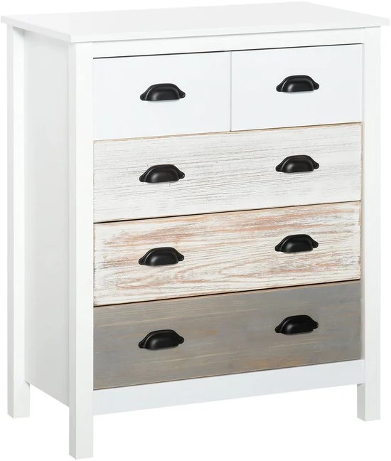 Kast - Dressoir - Opbergkast - Opbergkasten - Organizer - Woonkamerkast - 70 cm x 38 cm x 85 cm - Wit