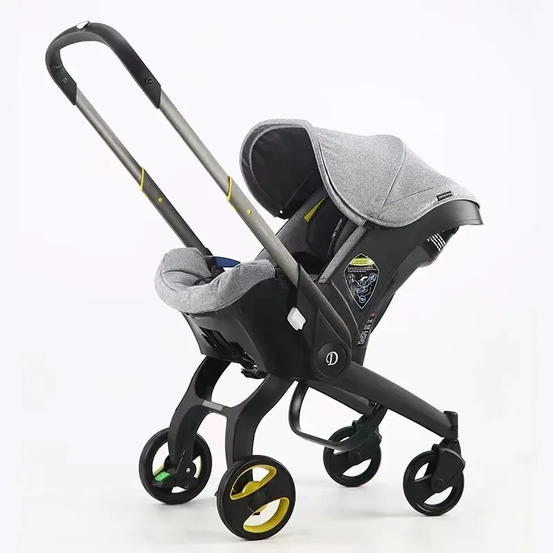 Kinderwagen - Babywagen - Wandelwagen - 4-in-1 - Opvouwbaar - Lichtgewicht Reisbuggy - Verstelbare Zitting - en Zonnescherm - Kinderen tot 20 kg - Grijs