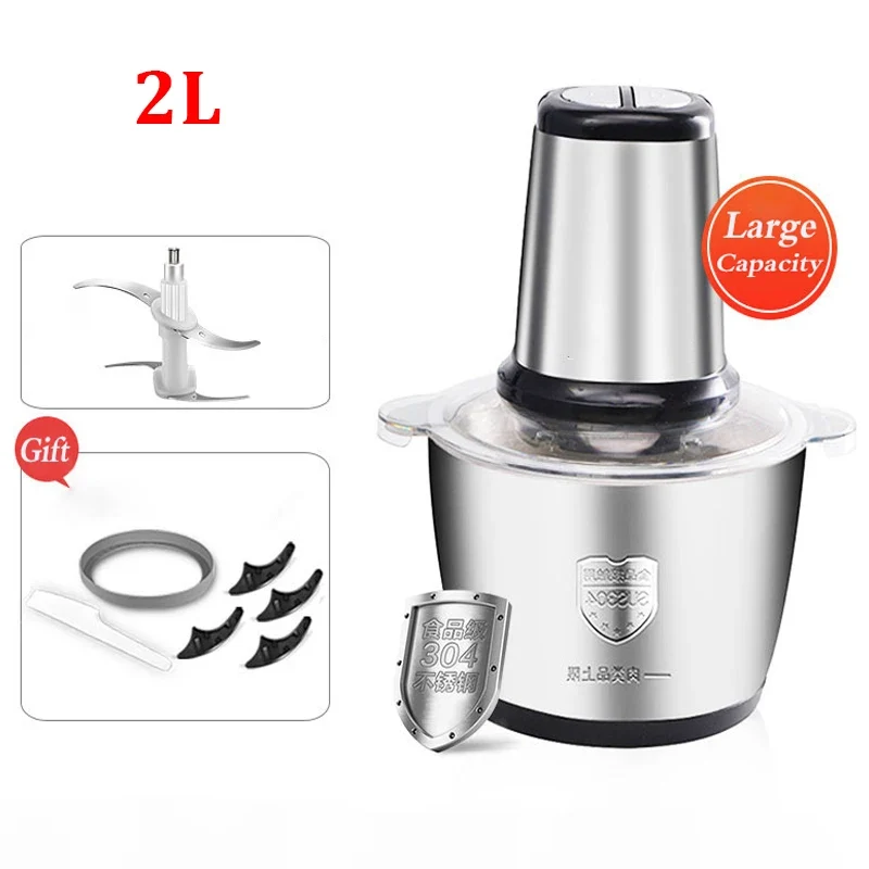 Vleesmolen - Gehaktmolen - Meat Grinder - Elecktrisch - Machine - Foodprocessor - Meat Mincer - Keukenmixer - Keukenmachine - 2L - Zwart