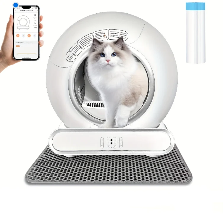 Automatische Kattenbak – Zelfreinigende Kattenbak – Slimme Kattenbak – Kattenbak Met App – Robot Kattenbak – Grote Capaciteit 74L – Geurcontrole Met Negatieve Ionentechnologie
