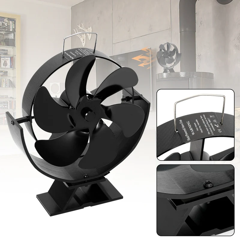Houtkachel Ventilator – Kachelventilator – Stove Fan – Houtkachel Bladventilator – Warmteverspreider – Energieneutraal – Stil Geluid < 25 dB – Inclusief Thermometer