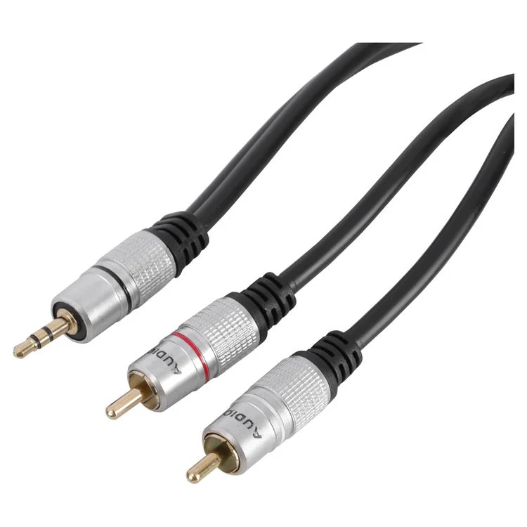 Q-Link Tulp/stereo kabel zwart 2m