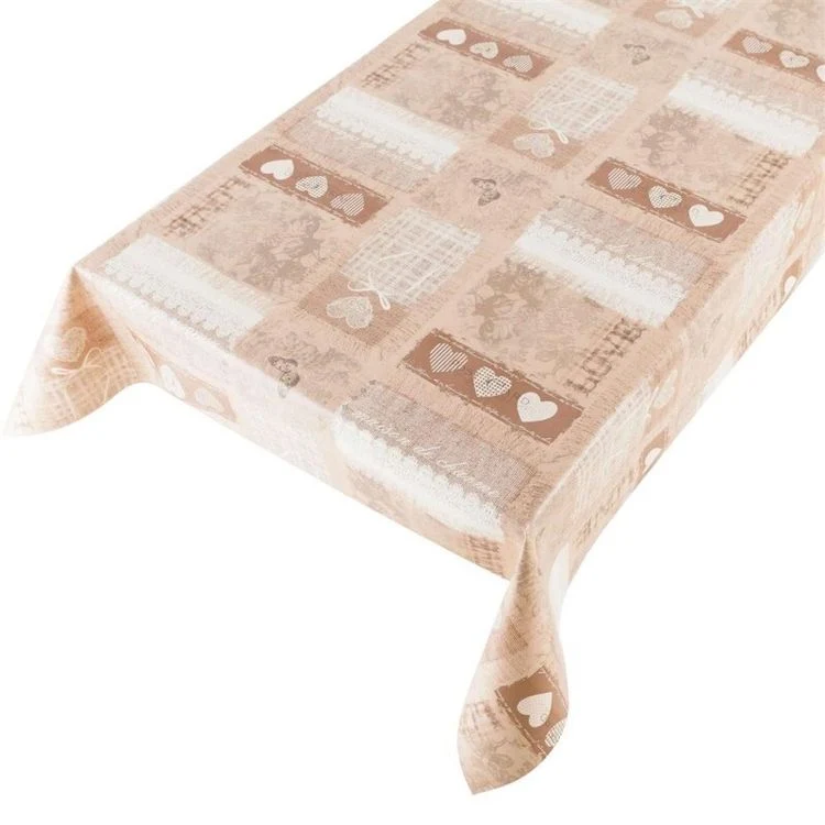 Tafelzeil Love hartjes beige 140cm per meter