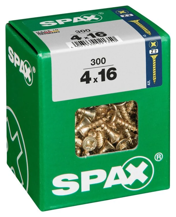 Spax schroef pozidrive verzinkt 4x16mm 300st