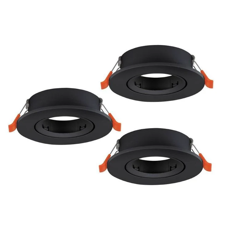 Eglo LED inbouwspot Barranco zwart Ø90mm set van 3