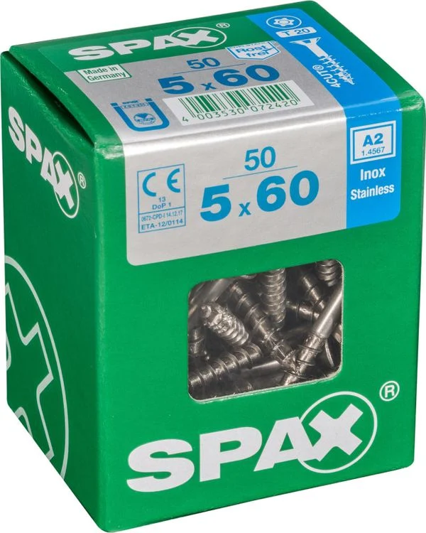 Spax A2 schroef T-star plus verzonken kop 5x60mm 50st