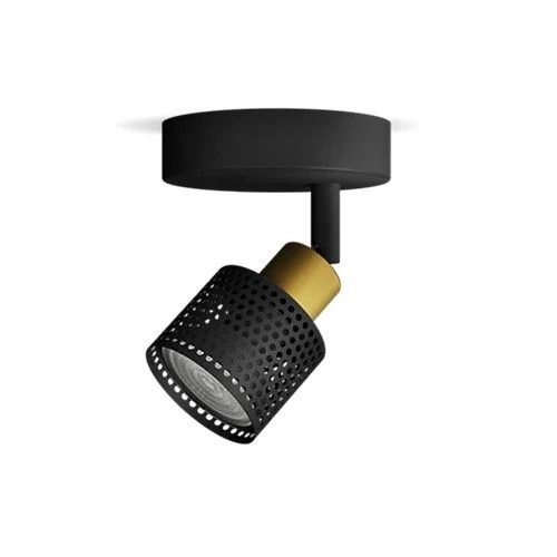 Philips opbouwspot Niall zwart, messing