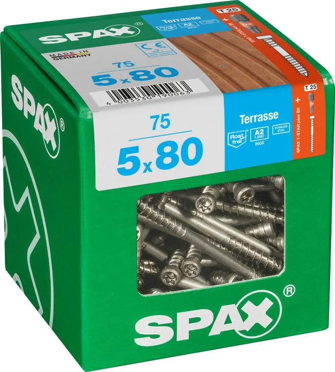 Spax Terrasse terrasschroef T-star plus cilinderkop 5x80mm 75st