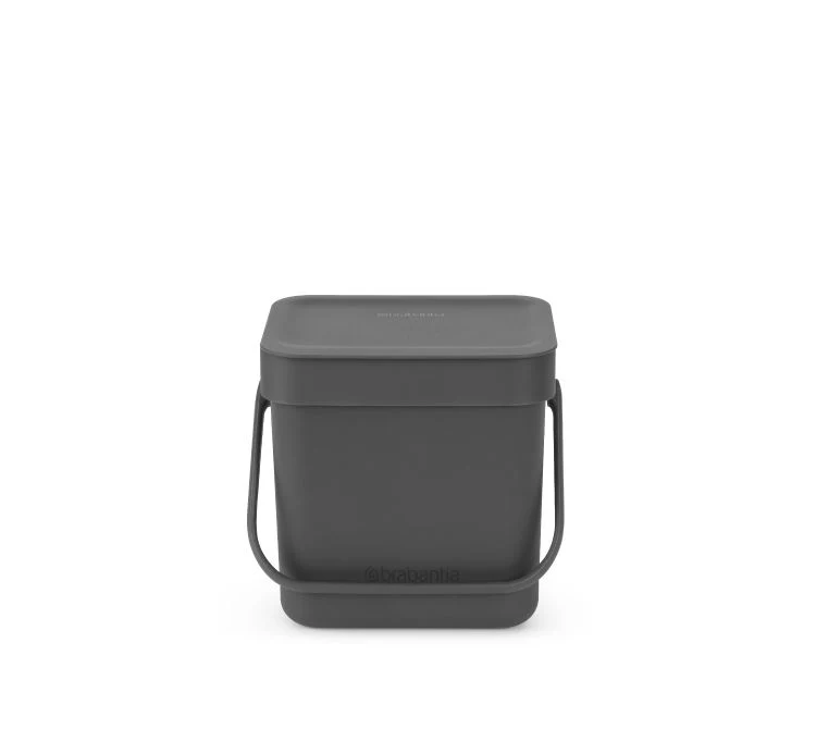 Brabantia afvalemmer Sort & Go grey 3L