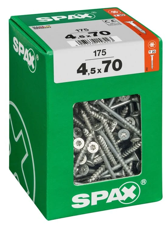 Spax schroef T-star plus verzonken kop 4,5x70mm 175st