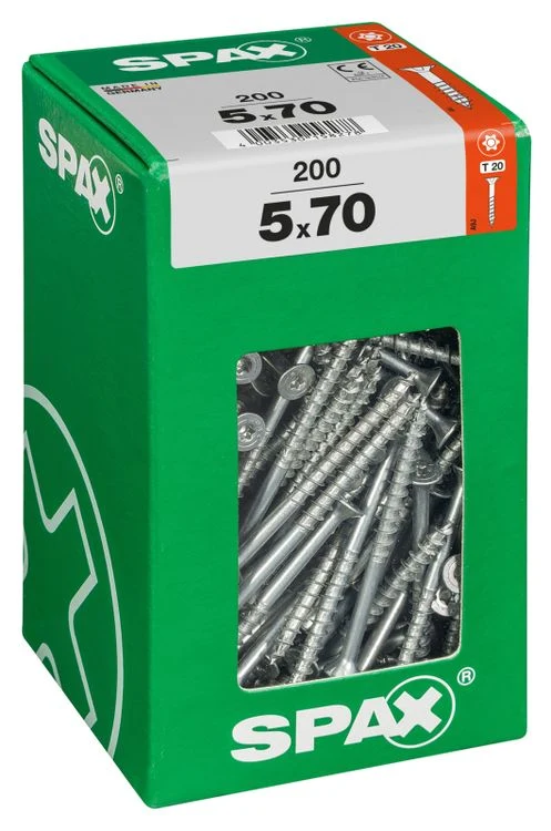 Spax schroef T-star plus verzonken kop 5x70mm 200st