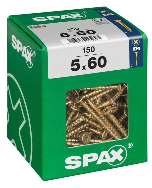 Spax schroef pozidrive verzinkt 5x60mm 150st