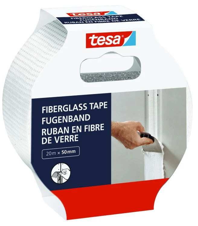Tesa glasvezeltape wit 50mm 20m