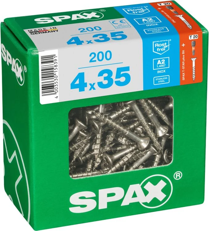 Spax A2 schroef T-star plus verzonken kop 4,0x35mm 200st
