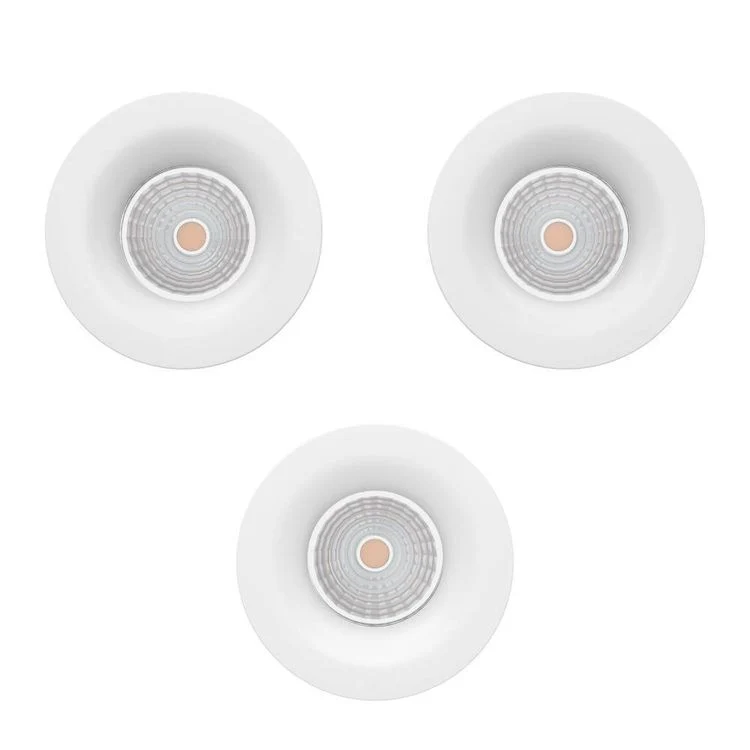 Eglo LED inbouwspot Saliceto wit Ø88mm dimbaar set van 3