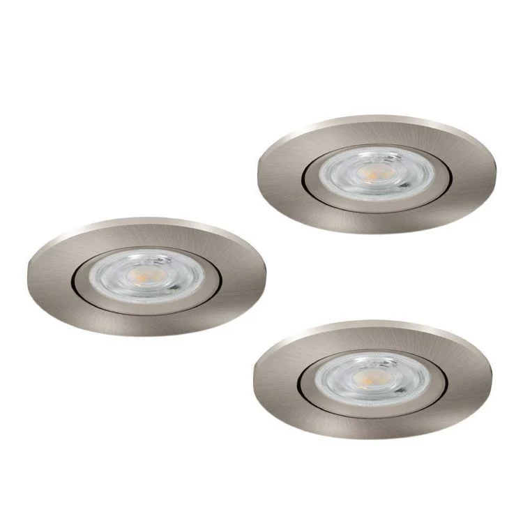 Eglo LED inbouwspot Barranco nikkelmat Ø84mm set van 3