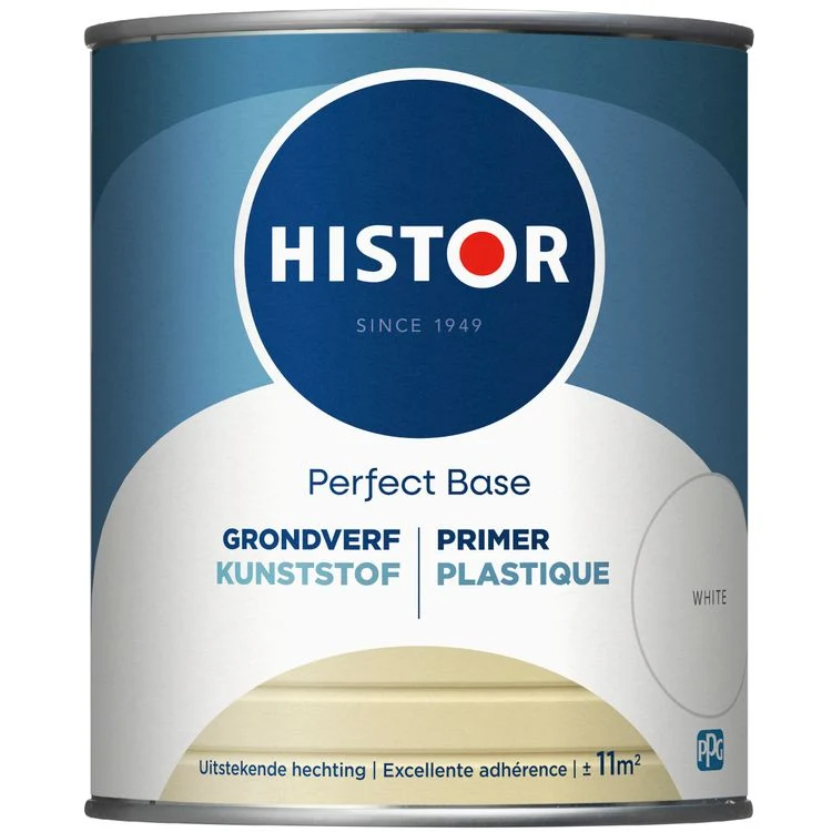 Histor Perfect Base grondverf kunststof mat wit 750ml