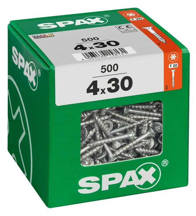 Spax schroef T-star plus verzonken kop 4x30mm 500st