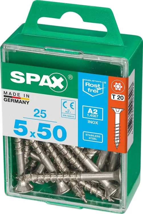 Spax A2 schroef T-star plus verzonken kop 5x50mm 25st