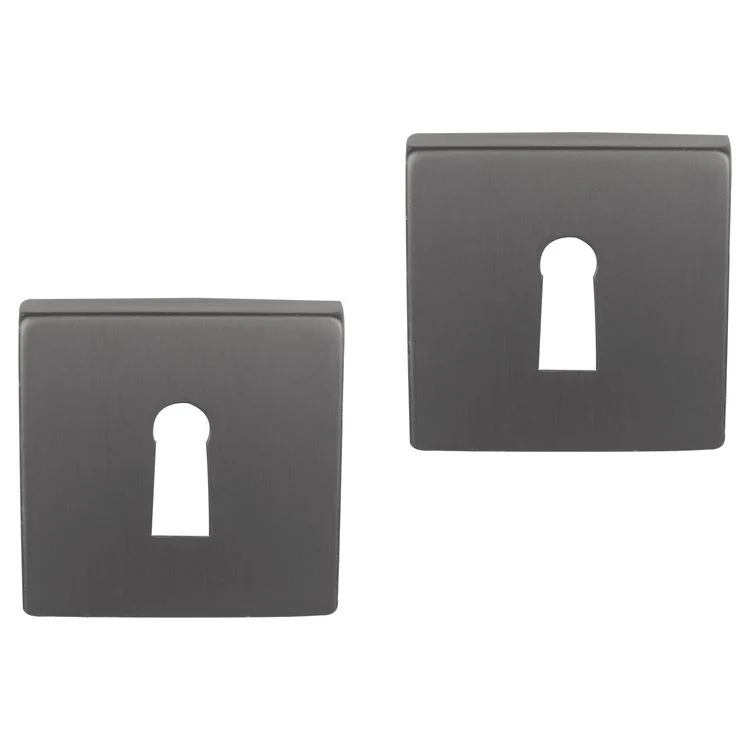 Differnz rozet met sleutelgat gun metal vierkant RVS 2st