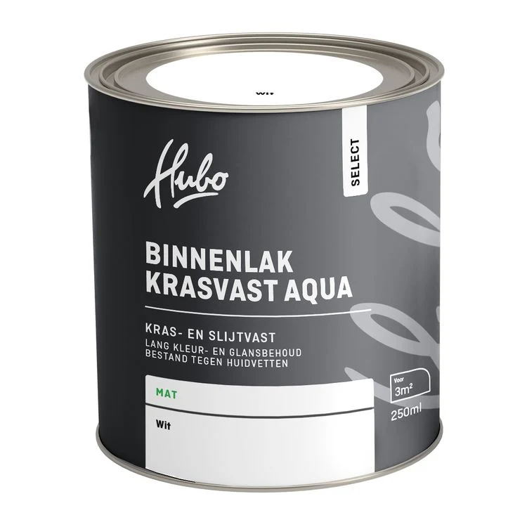 Hubo Select binnenlak matglans wit 250ml