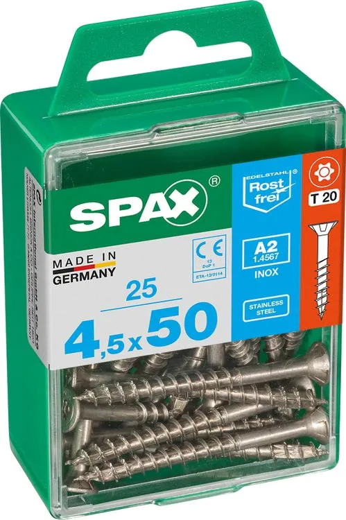 Spax A2 schroef T-star plus verzonken kop 4,5x50mm 25st
