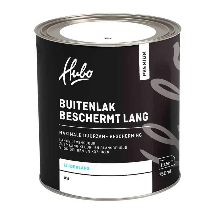 Hubo Premium buitenlak zijdeglans wit 750ml
