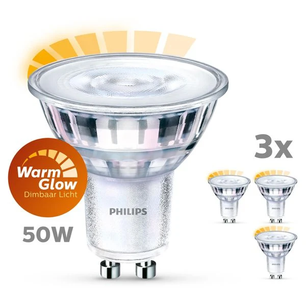Philips LED spotlamp dimbaar GU10 3,8W helder 5x5,4cm