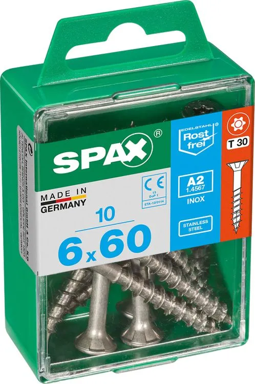 Spax A2 schroef T-star plus verzonken kop 6x60mm 10st