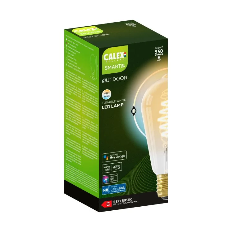 Calex Smart LED edison dimbaar E27 goud dual white 7W 550LM