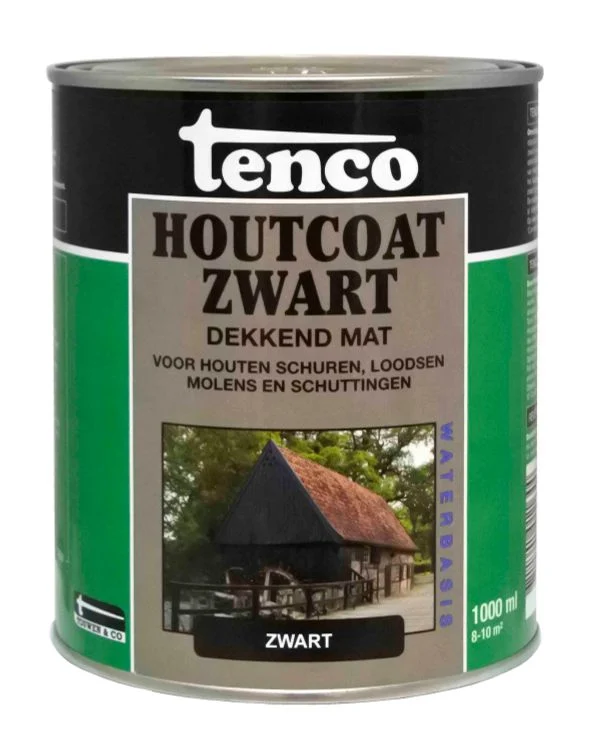 Tenco houtcoating mat zwart 1L