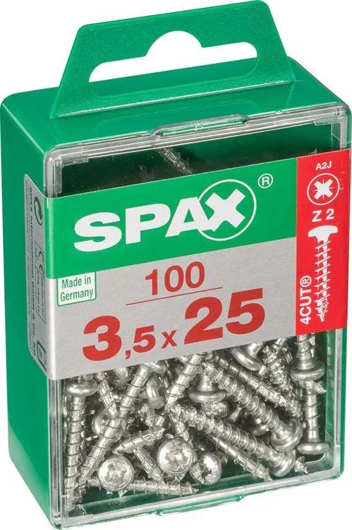 Spax schroef pozidrive bolkop 3,5x25mm 100st
