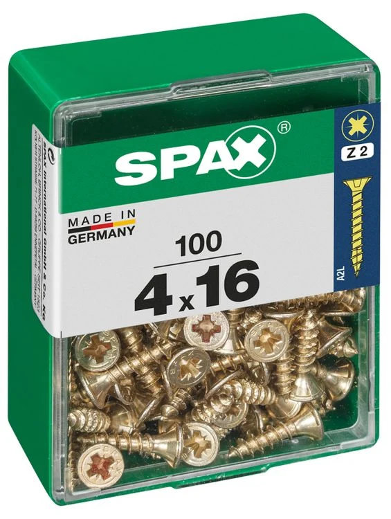 Spax schroef pozidrive verzinkt 4x16mm 100st