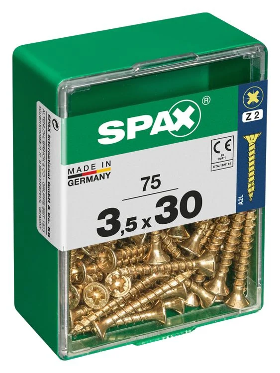Spax schroef pozidrive verzinkt 3,5x30mm 75st