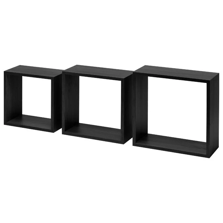 Duraline kubus MDF hout, PVC zwart eiken 24-27-30cm
